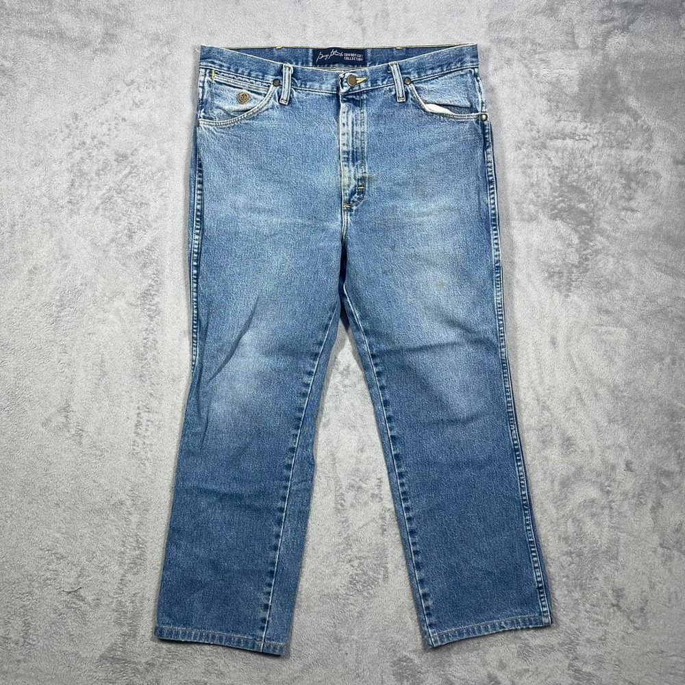 Wrangler George Strait Jeans‎ Mens 35(34)x30(26) Blue Cowboy Cut Denim 936GSHD